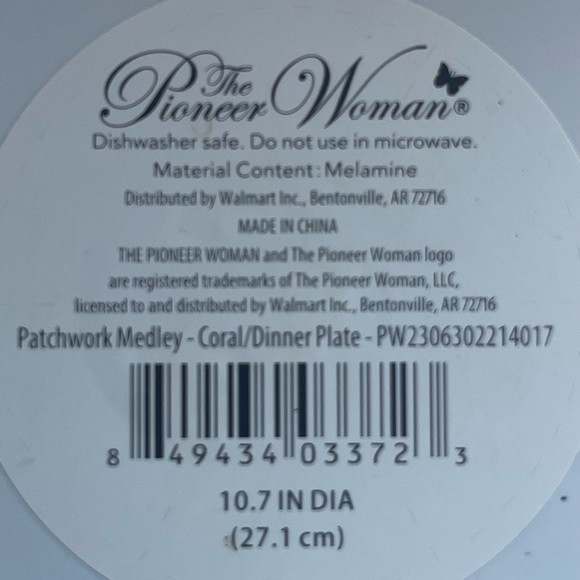 Pioneer Woman patchwork scalloped dinner plate - Picture 3 of 4